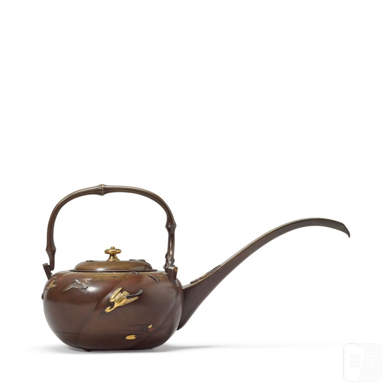 宮部篤良 明治時代 銅嵌金銀壺 | A GOLD AND SILVER-INLAID BRONZE EWER AND COVER - 图5